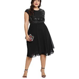 Sequin Short Cap-Sleeve Party Dress